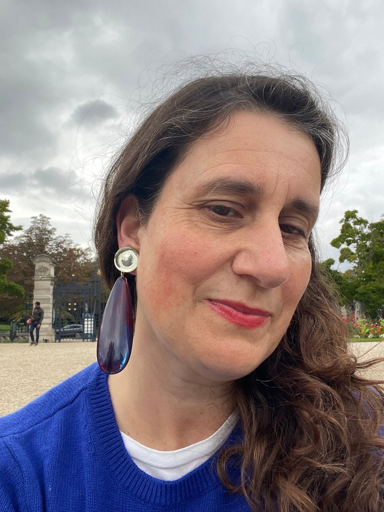 Anais blue and wine earrings - Natalia Willmott