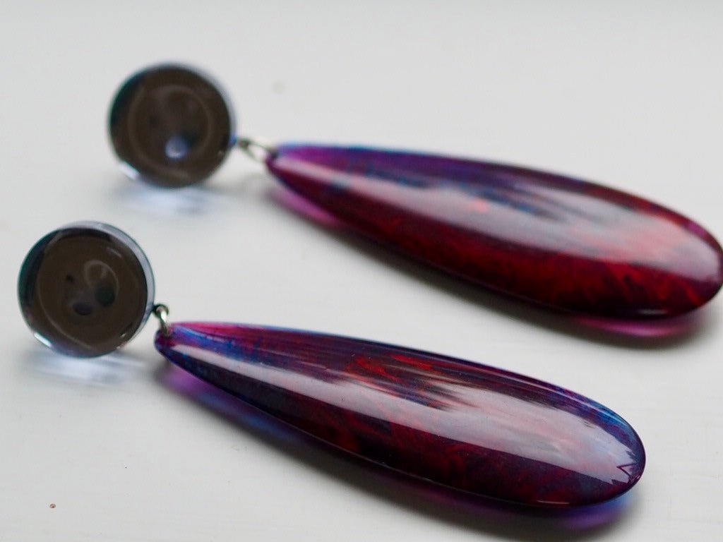 Anais blue and wine earrings - Natalia Willmott