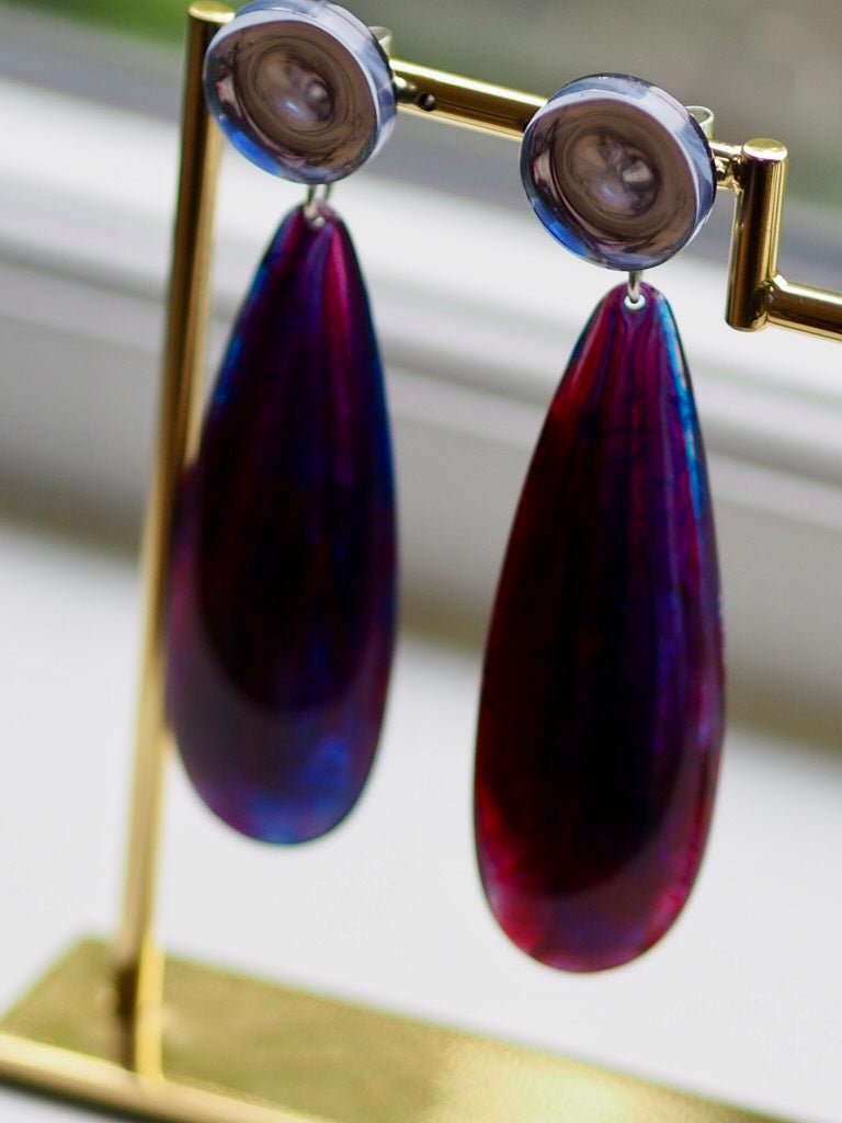 Anais blue and wine earrings - Natalia Willmott