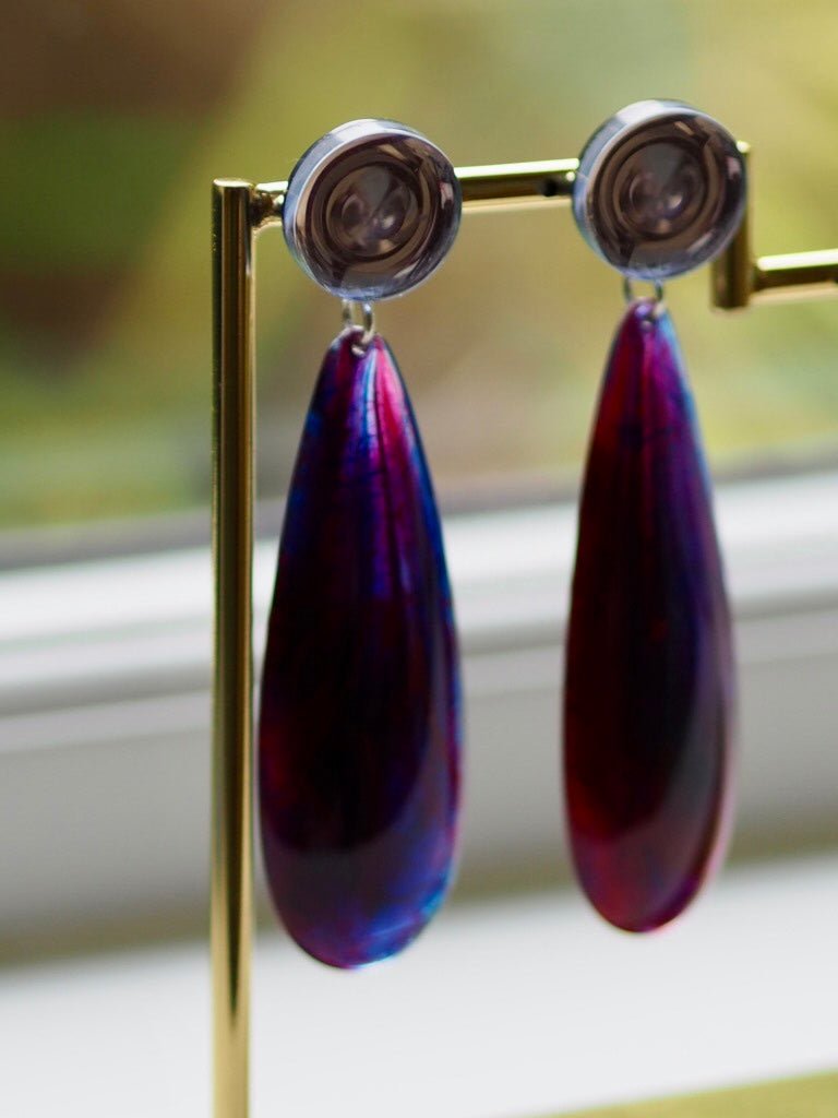 Anais blue and wine earrings - Natalia Willmott