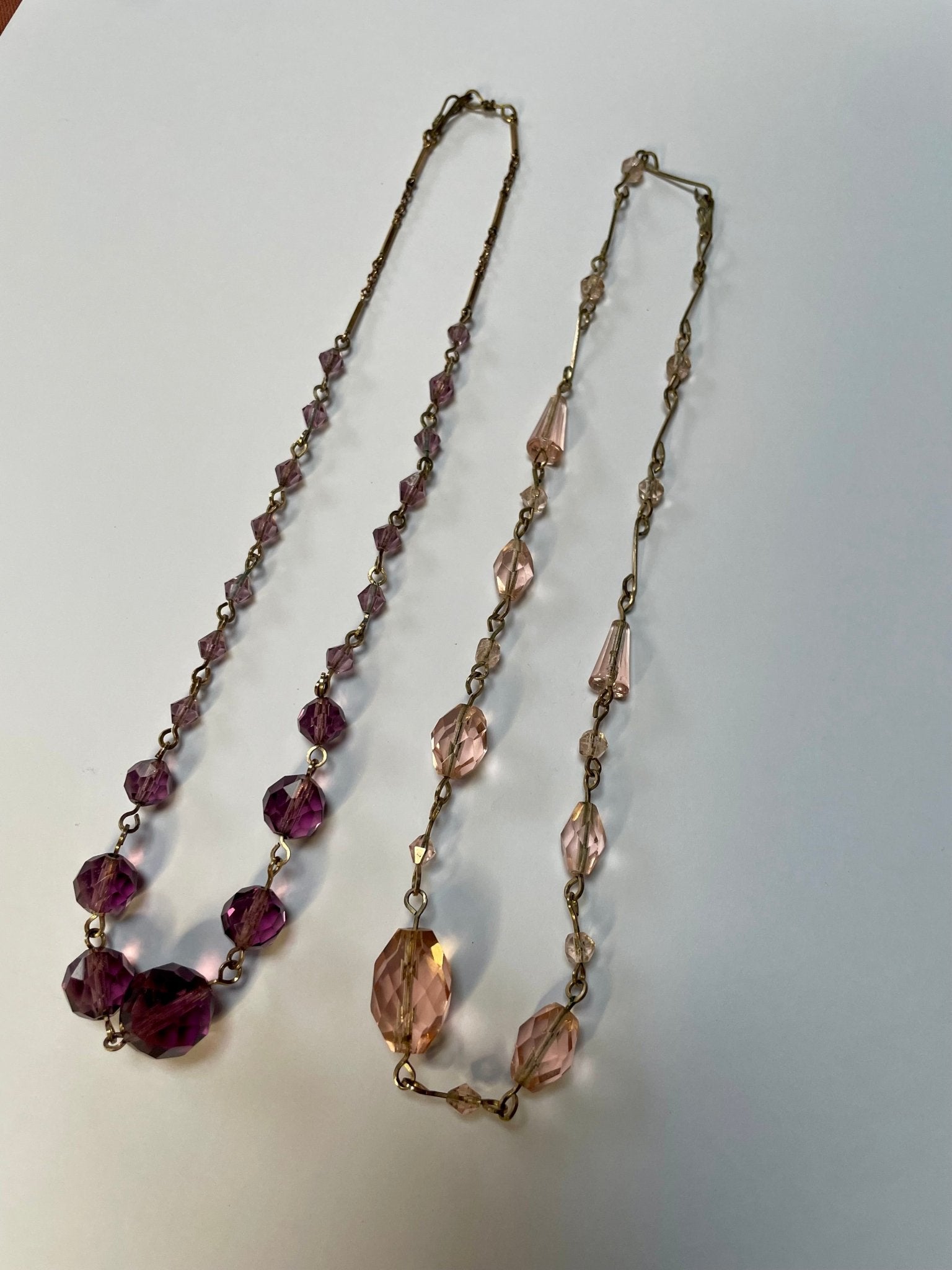 Antique Czech glass necklace amethyst/ blush - Natalia Willmott