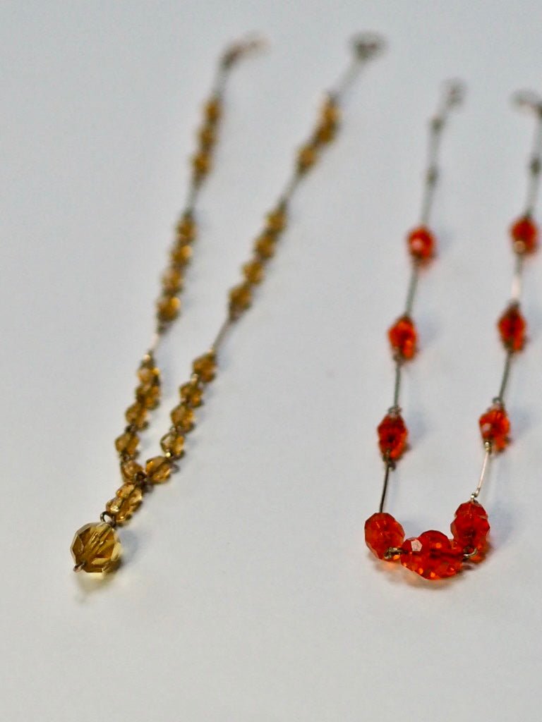 Antique Czech glass necklace orange/amber - Natalia Willmott