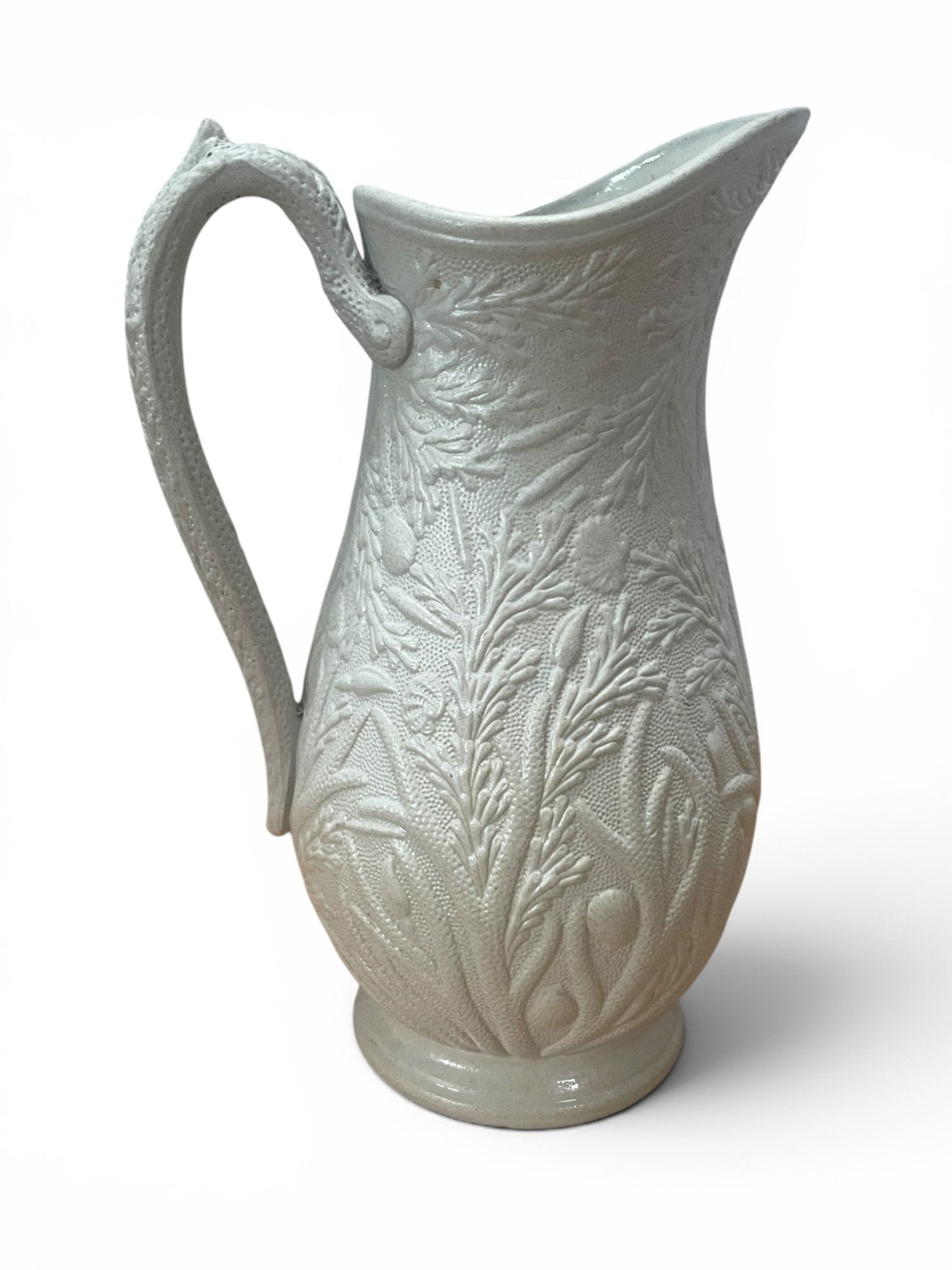 Antique Dudson Salt Glaze Relief-Moulded Jug, Late 19th Century - Natalia Willmott