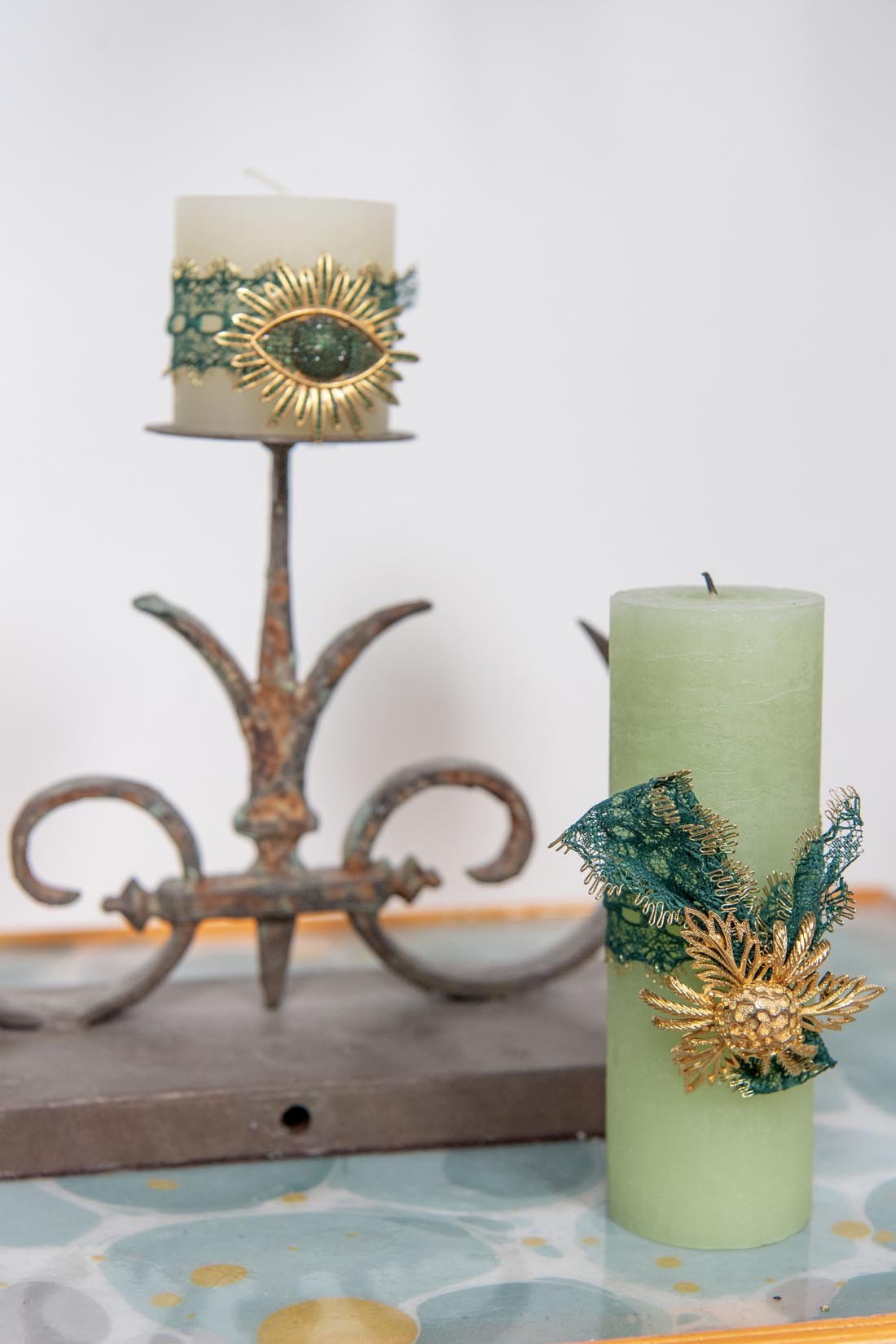 Antique Hand forged antique candelabra - Natalia Willmott