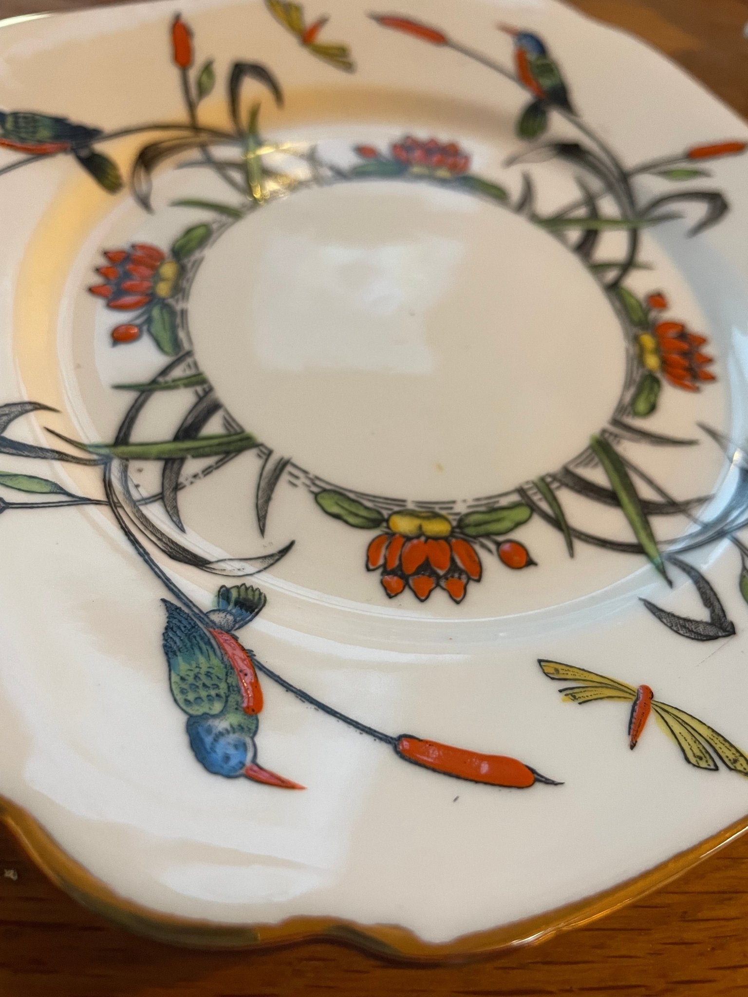 Antique Kingfisher side plate - Natalia Willmott