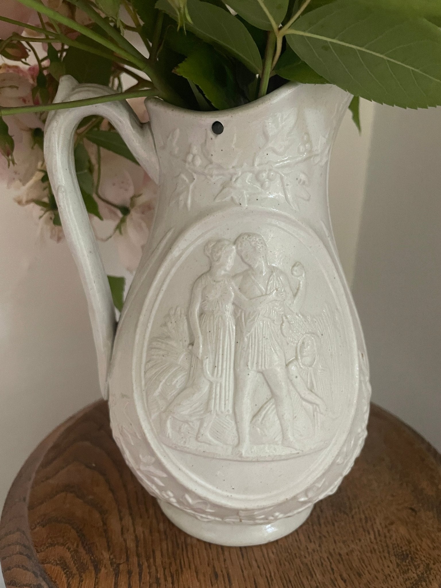 Antique Relief-Moulded Creamware Jug – Childhood (Spring) and Youth (Summer) - Natalia Willmott
