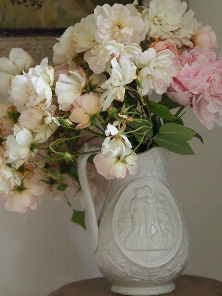 Antique Relief-Moulded Creamware Jug – Childhood (Spring) and Youth (Summer) - Natalia Willmott