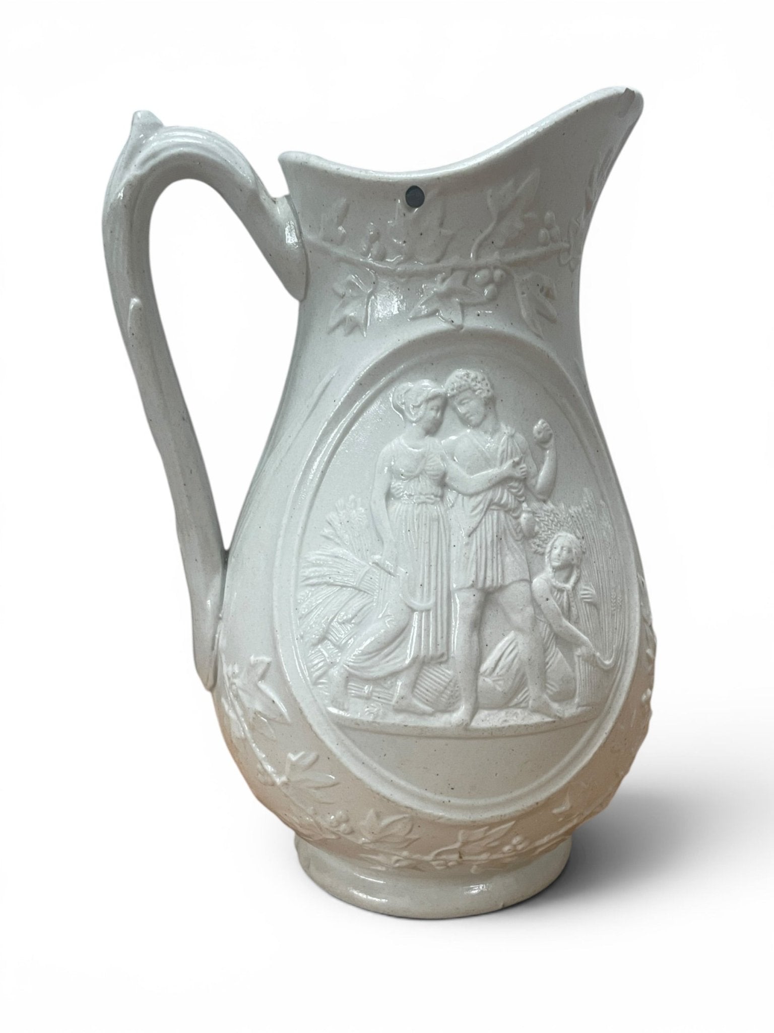 Antique Relief-Moulded Creamware Jug – Childhood (Spring) and Youth (Summer) - Natalia Willmott