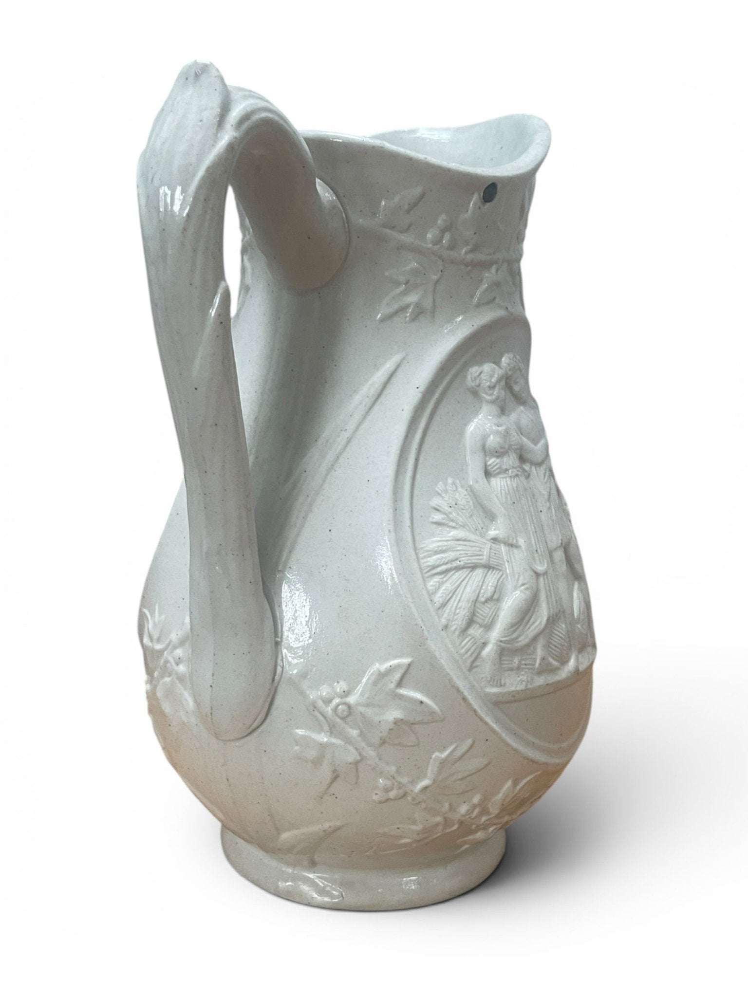 Antique Relief-Moulded Creamware Jug – Childhood (Spring) and Youth (Summer) - Natalia Willmott