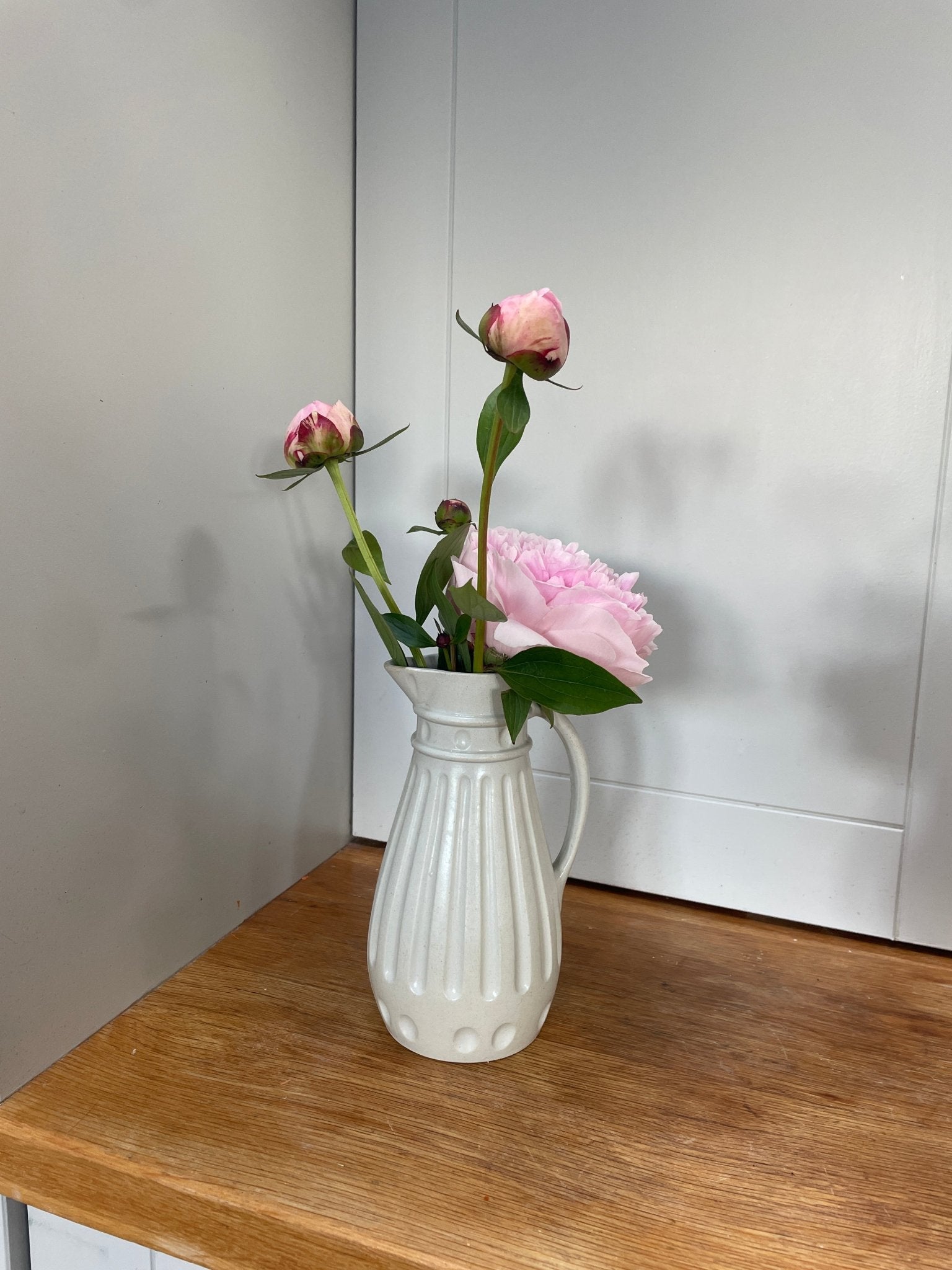 Antique Relief moulded jug Charles Meigh & Son Fluted design - Natalia Willmott