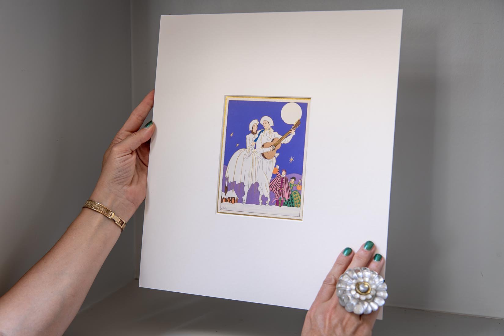 Art Deco Pochoir Christmas card - Serenade - Natalia Willmott