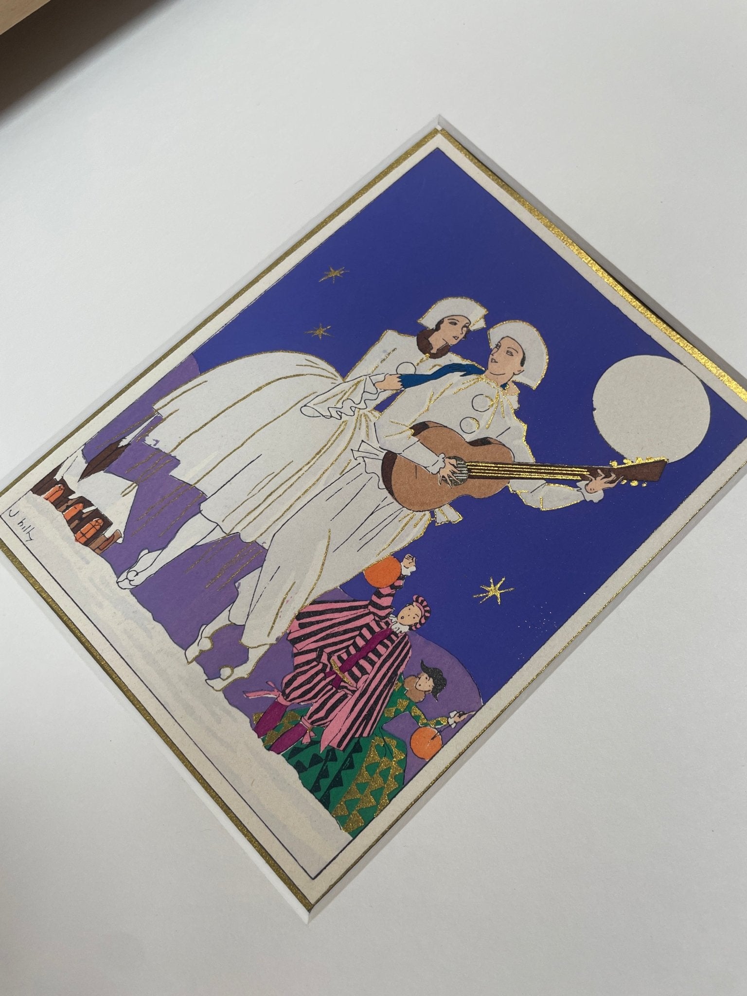Art Deco Pochoir Christmas card - Serenade - Natalia Willmott