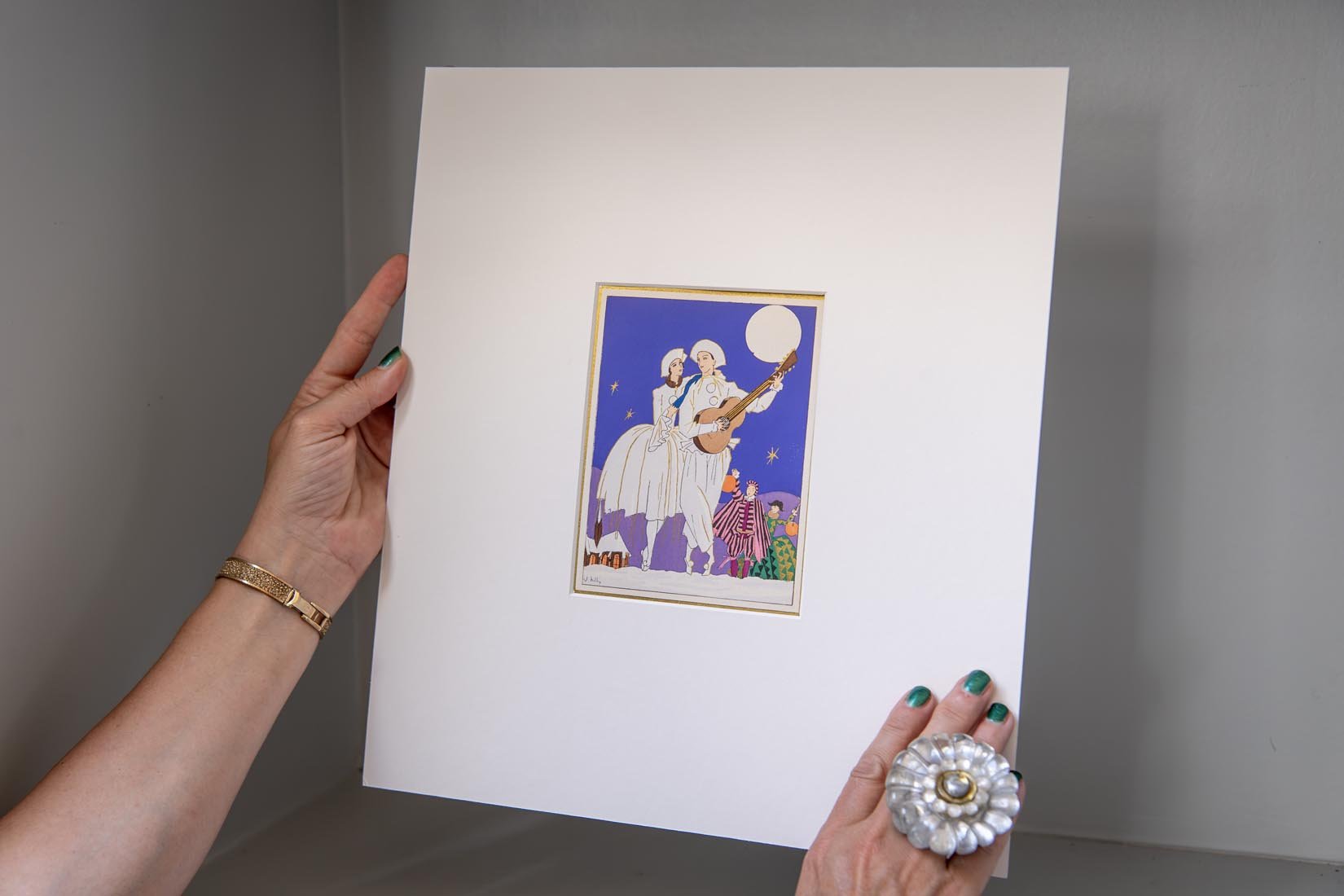 Art Deco Pochoir Christmas card - Serenade - Natalia Willmott