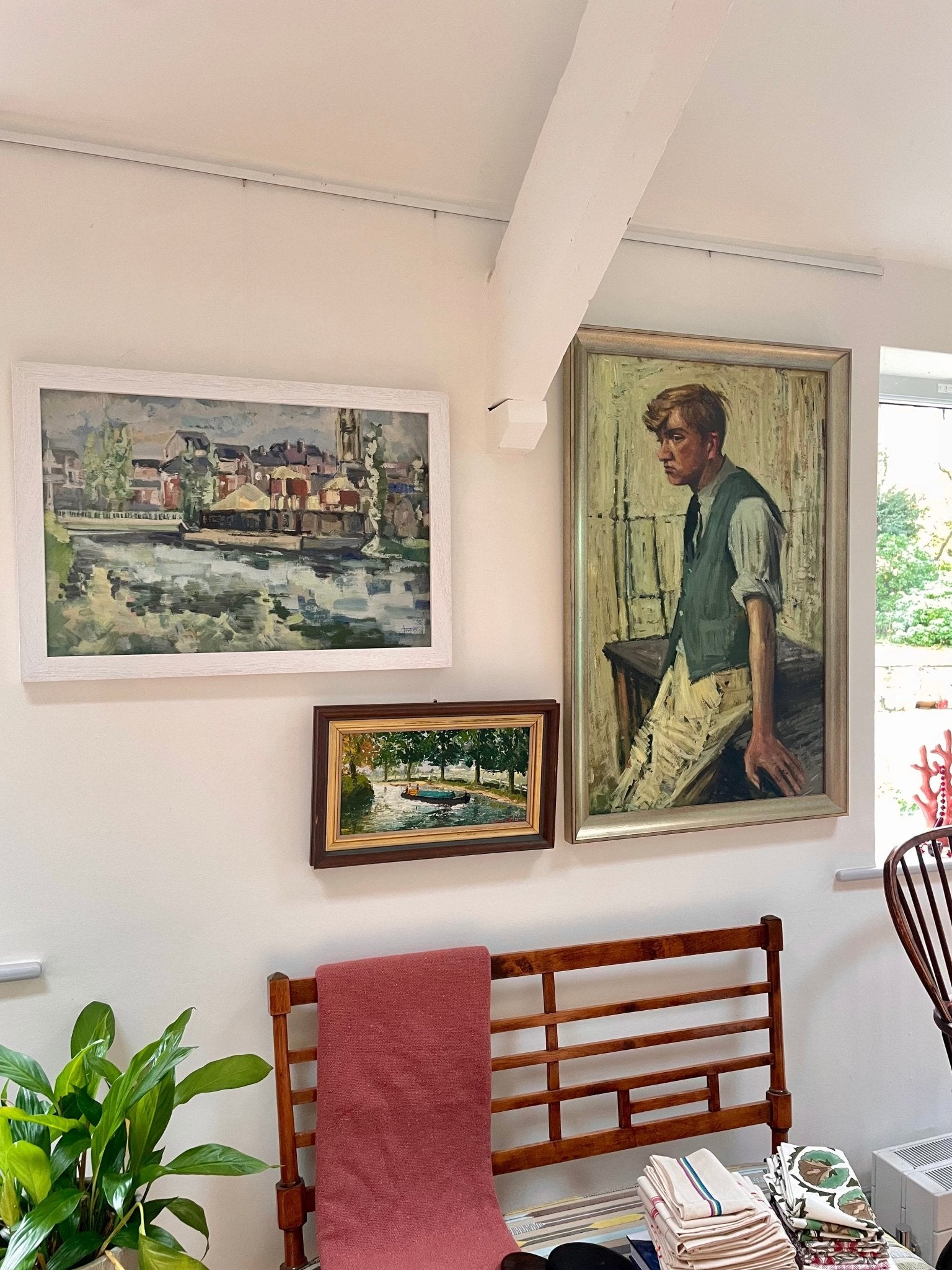 Barge on the river oil painting - Natalia Willmott