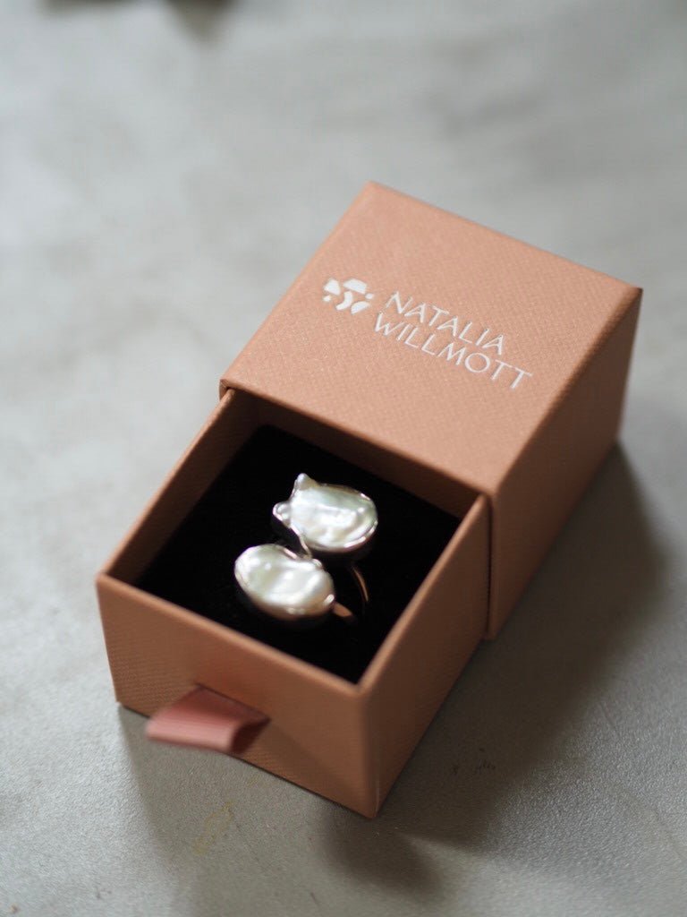 Baroque pearl duo sterling silver ring - Natalia Willmott