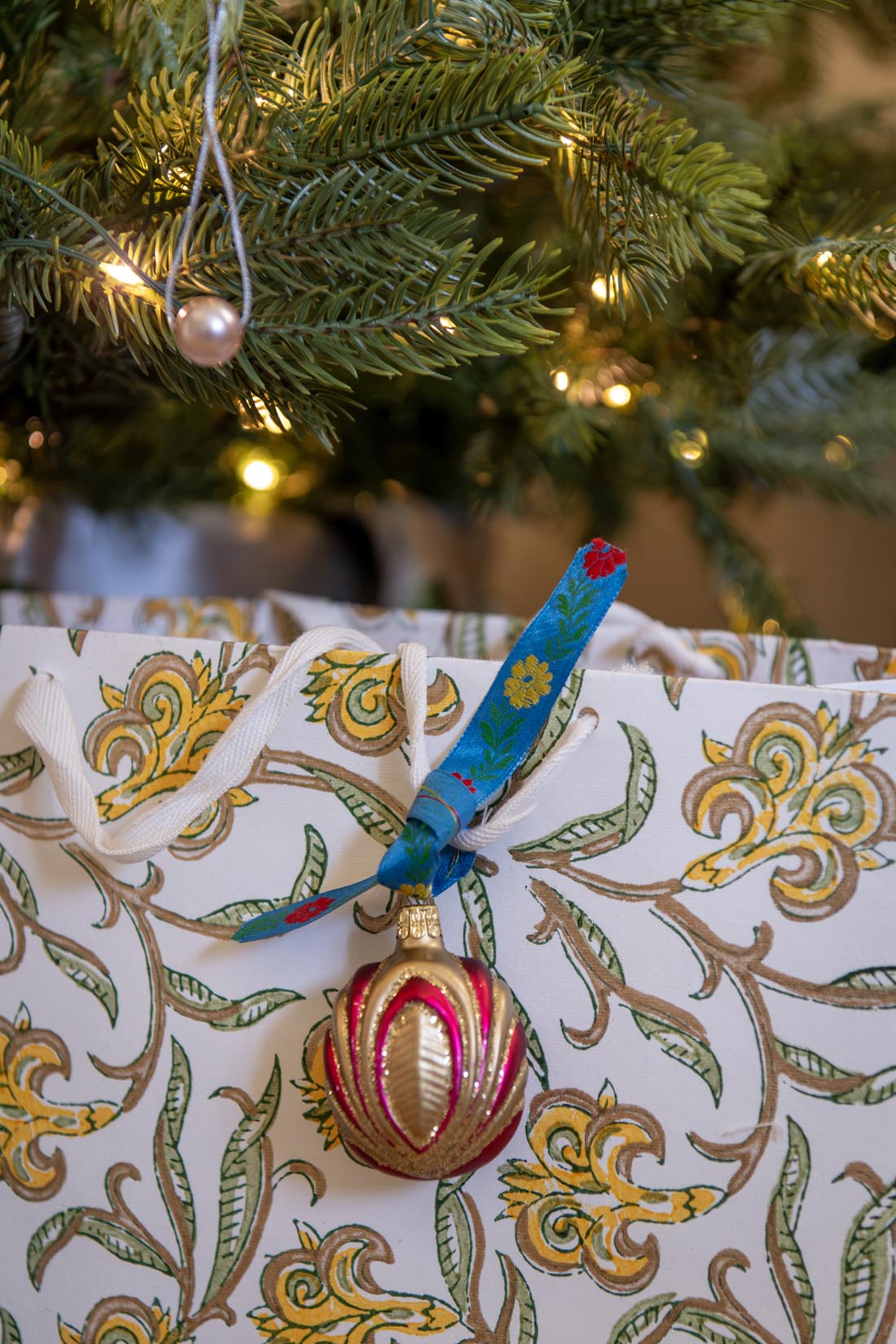 Block Printed Gift Bags (large)- Sunshine yellow - Natalia Willmott