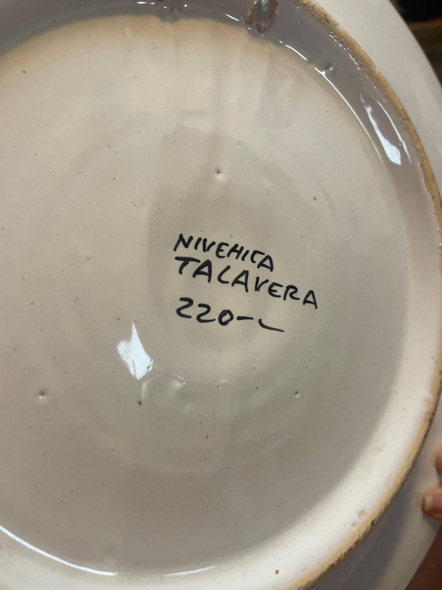 Blue and white love birds large plate - Natalia Willmott