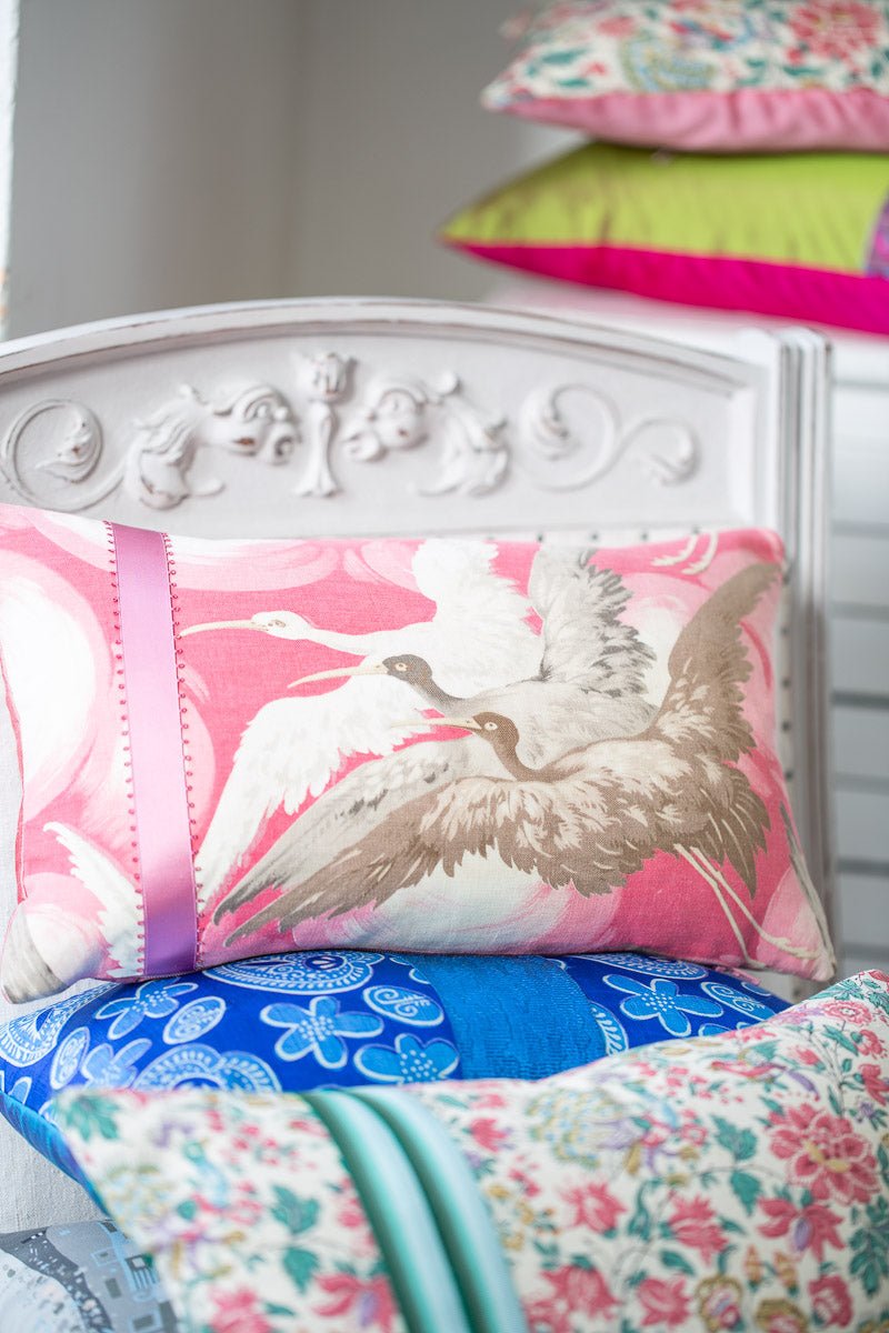 Boteh Blue SILK CUSHION by My Billet Doux - Natalia Willmott