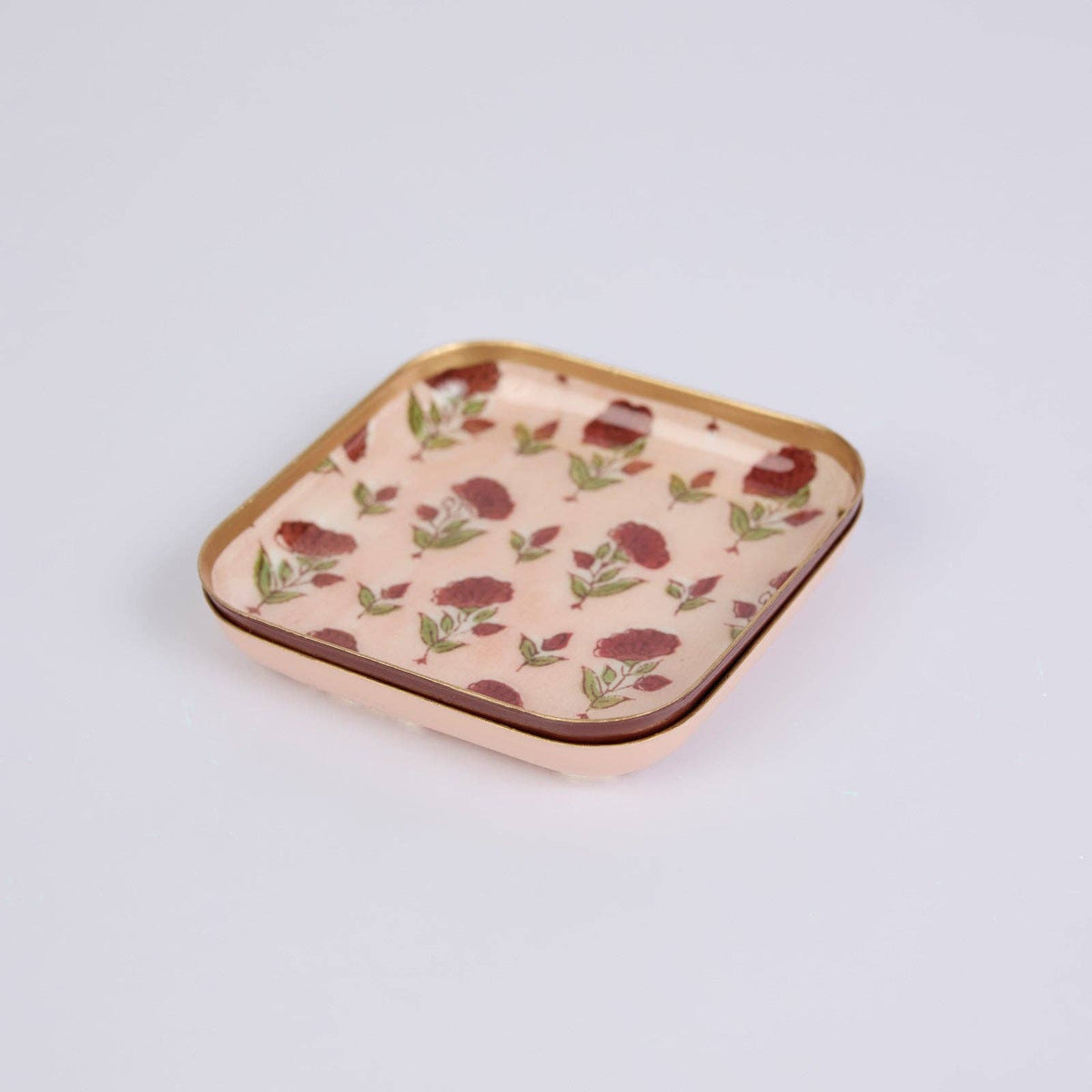 Boxed Decorative Enamelled Coasters (Set of 2) - Ditsy Floral Scarlet - Natalia Willmott