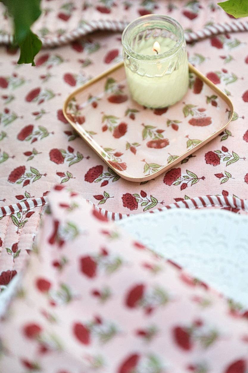 Boxed Decorative Enamelled Coasters (Set of 2) - Ditsy Floral Scarlet - Natalia Willmott