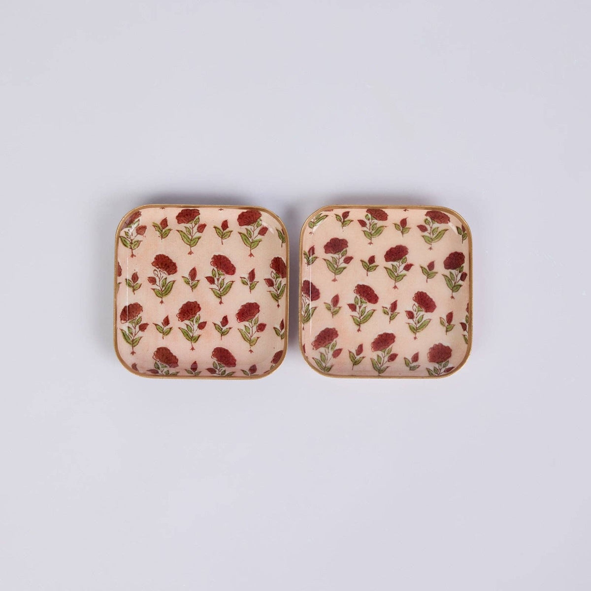 Boxed Decorative Enamelled Coasters (Set of 2) - Ditsy Floral Scarlet - Natalia Willmott