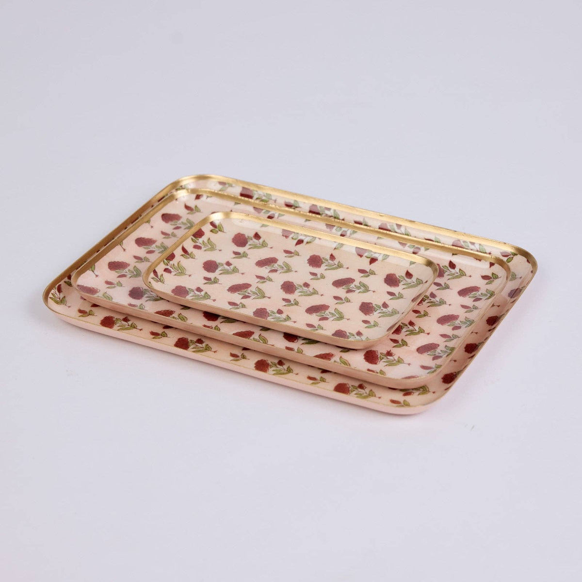 Boxed Decorative Enamelled Tray (Small) - Ditsy Floral Scarlet - Natalia Willmott