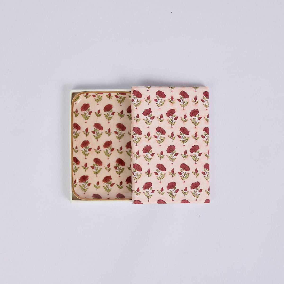 Boxed Decorative Enamelled Tray (Small) - Ditsy Floral Scarlet - Natalia Willmott