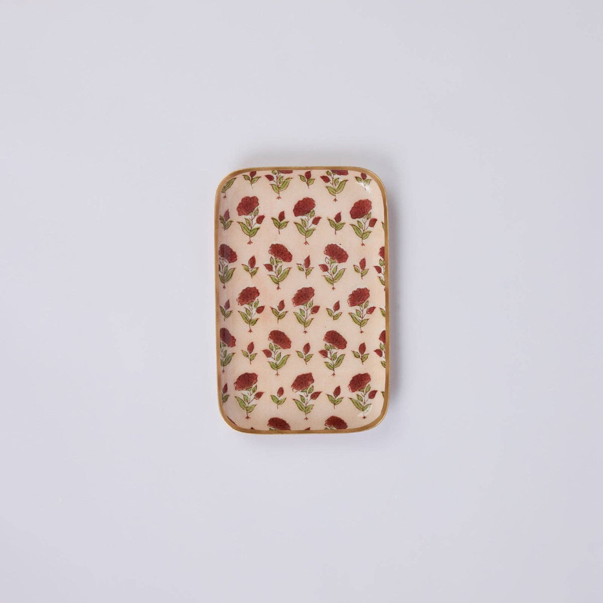 Boxed Decorative Enamelled Tray (Small) - Ditsy Floral Scarlet - Natalia Willmott