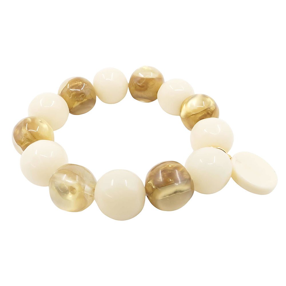 Bracelet "Boules" Mara cream DOMINIQUE DENAIVE Paris - Natalia Willmott