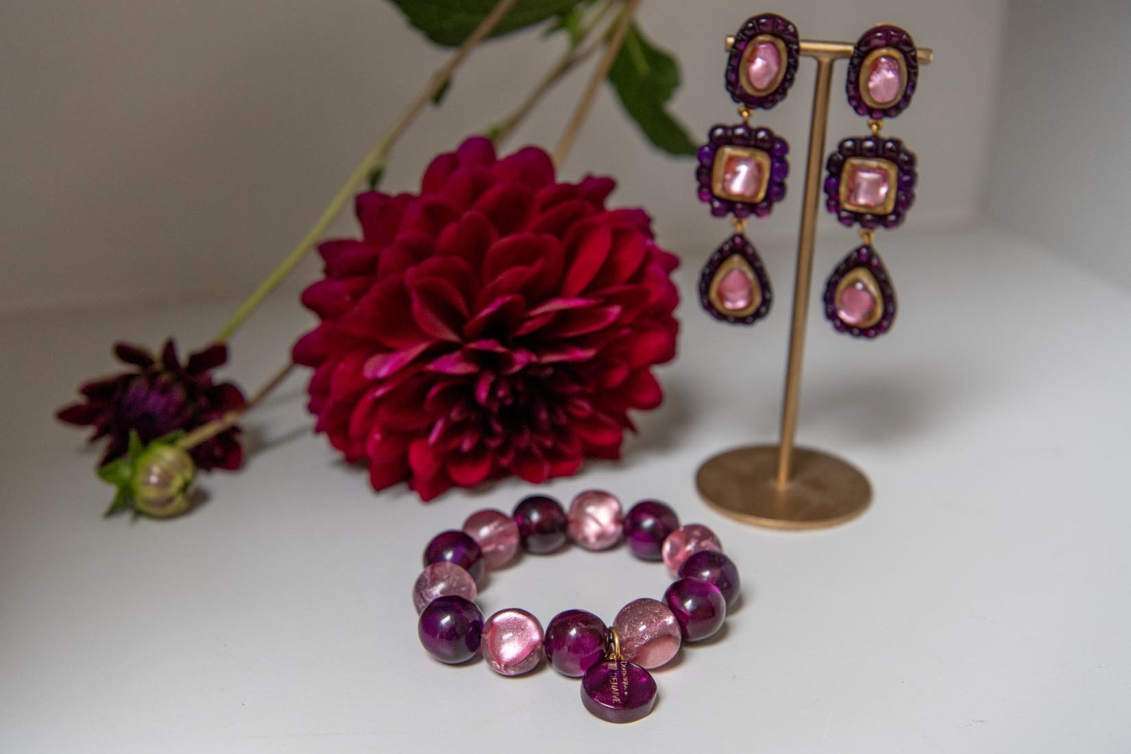 Bracelet "Boules" Mara plum - Natalia Willmott
