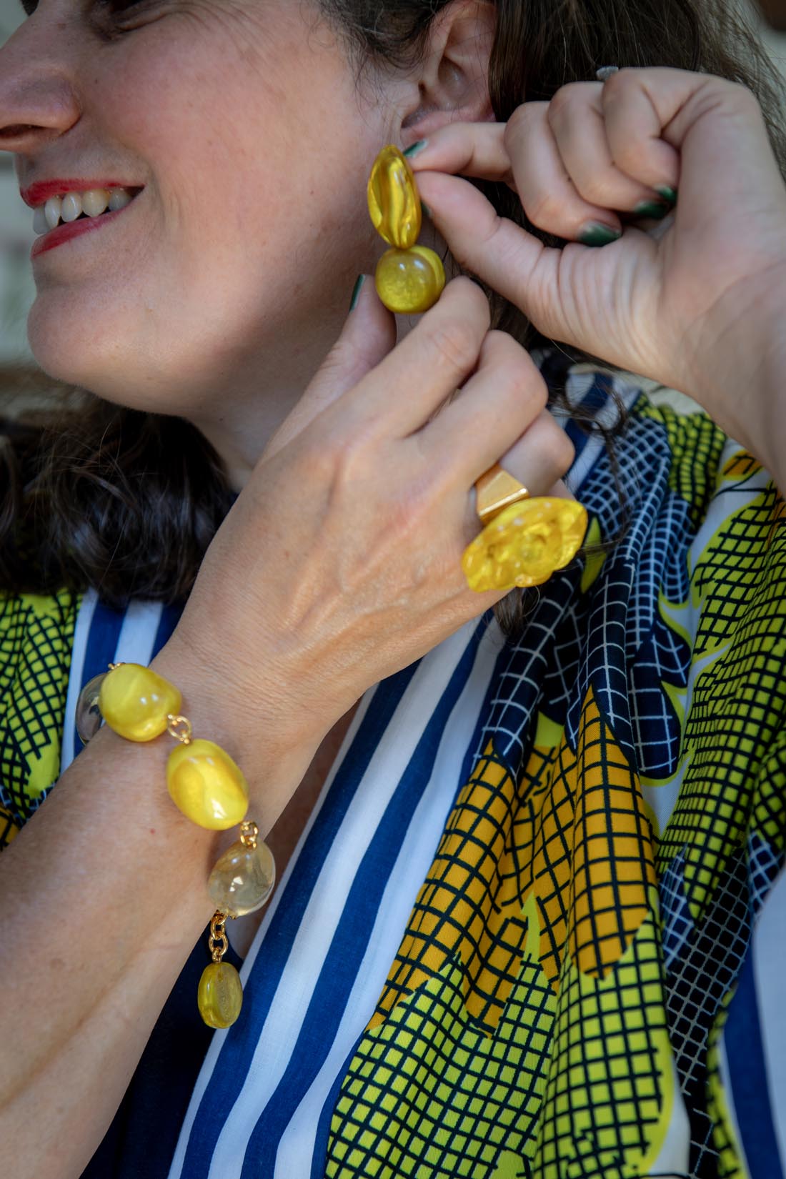 Bracelet "Bubbles" Andy Light of the sun yellow by Dominique Denaive - Natalia Willmott