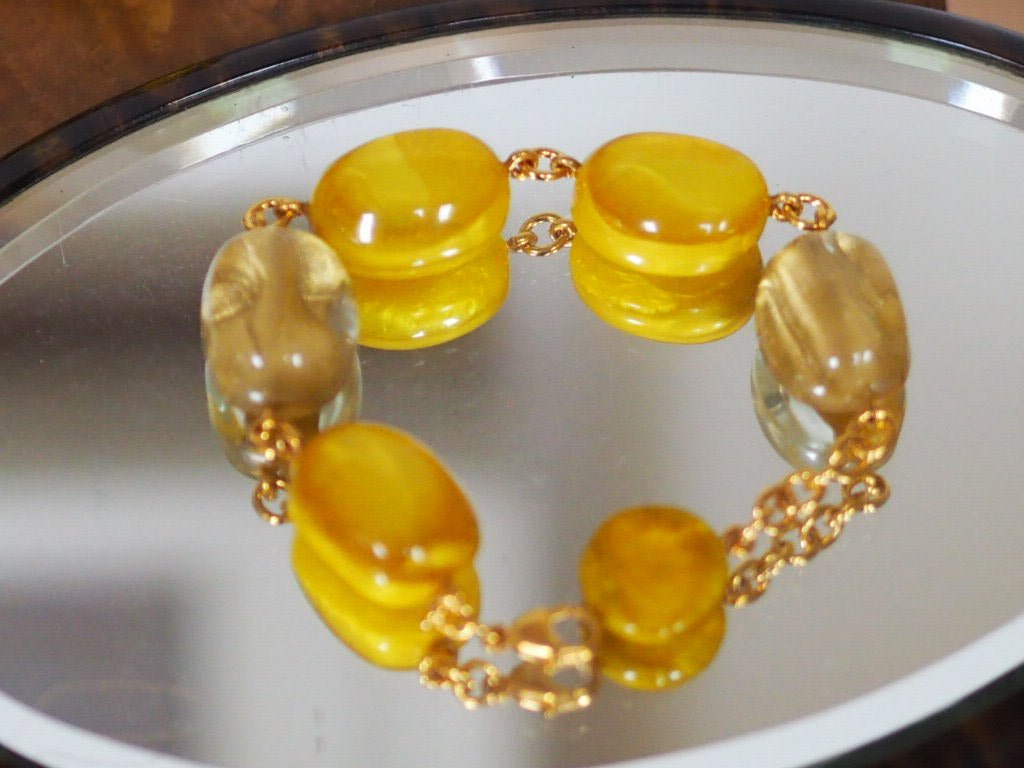Bracelet "Bubbles" Andy Light of the sun yellow by Dominique Denaive - Natalia Willmott