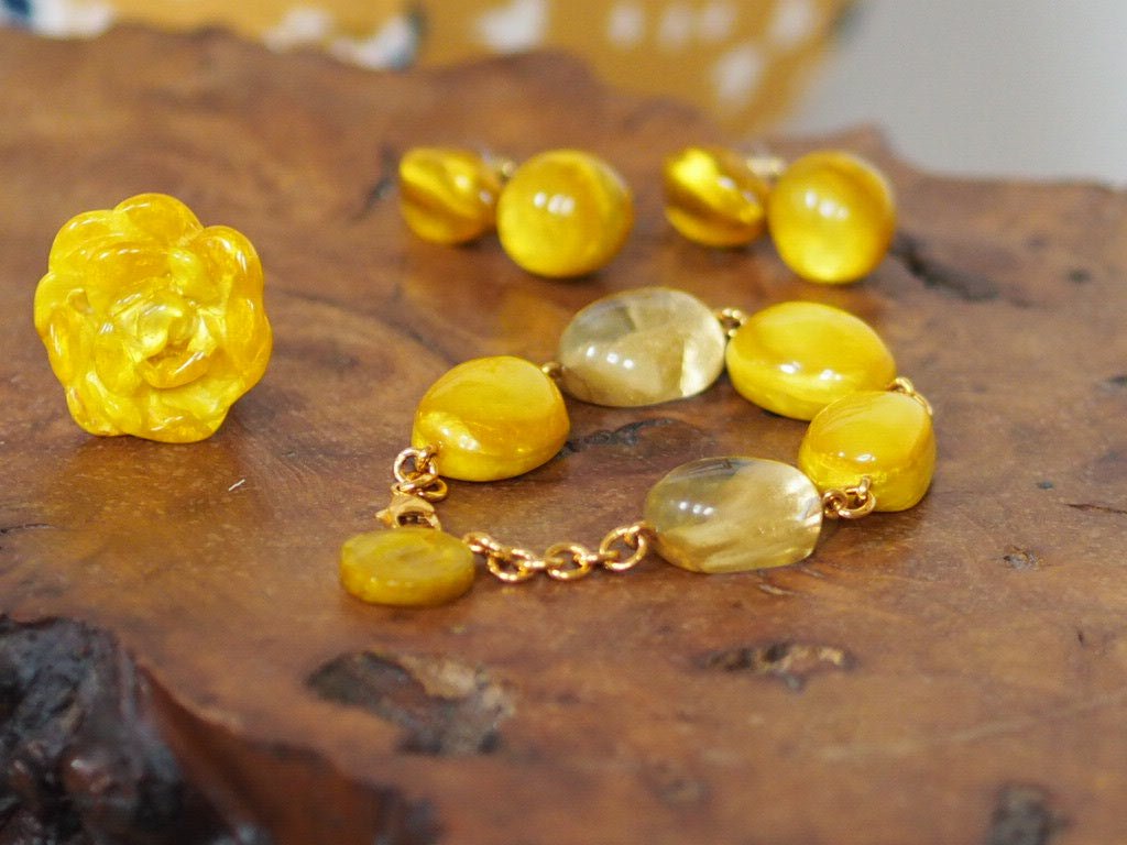 Bracelet "Bubbles" Andy Light of the sun yellow by Dominique Denaive - Natalia Willmott