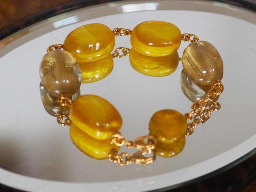 Bracelet "Bubbles" Andy Light of the sun yellow by Dominique Denaive - Natalia Willmott