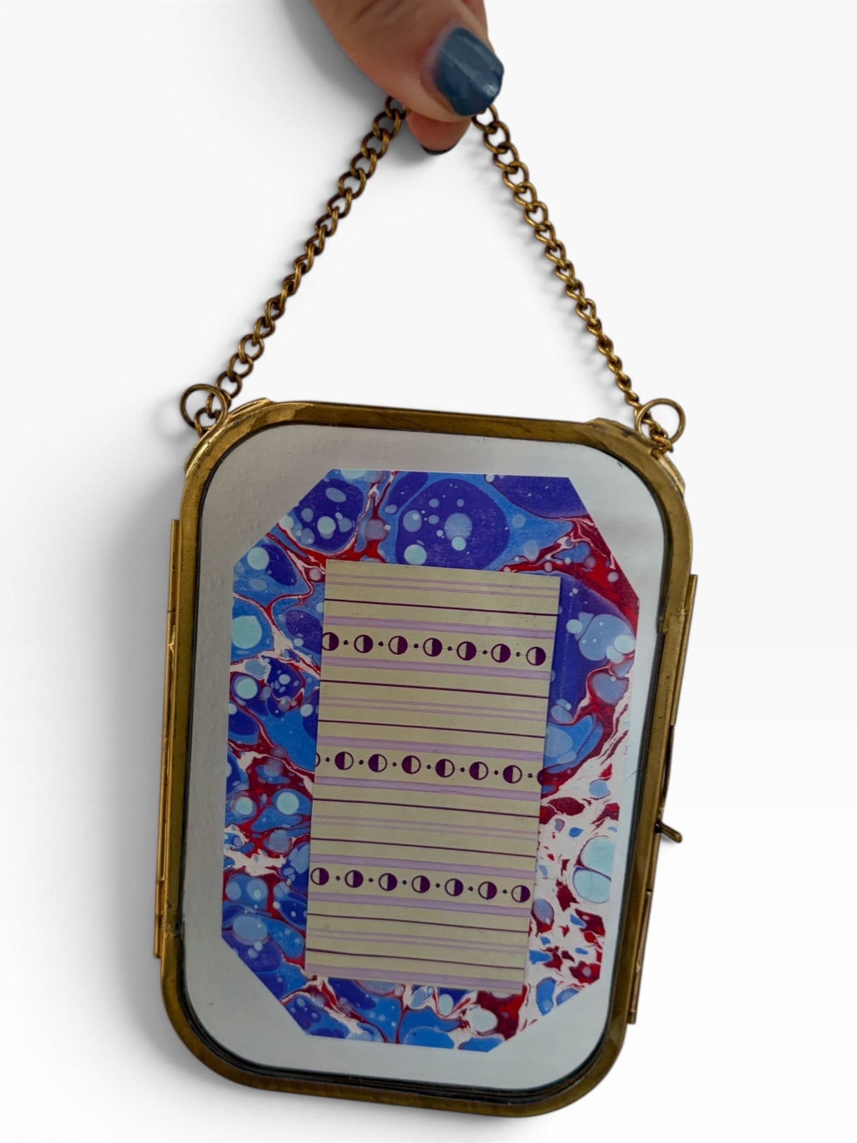 Brass frame with original Art Deco textile shirting design" - Natalia Willmott