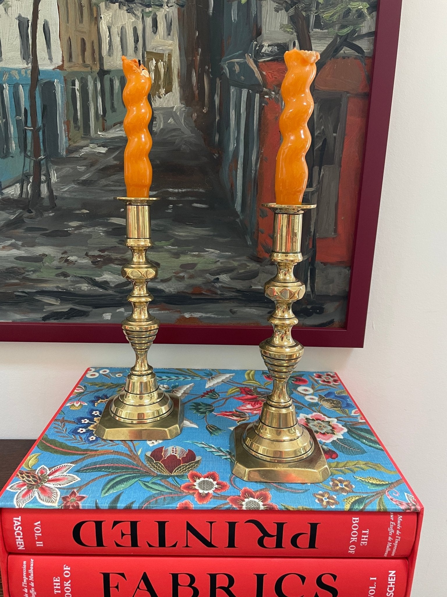Brass Victorian pair of candleholders - Natalia Willmott
