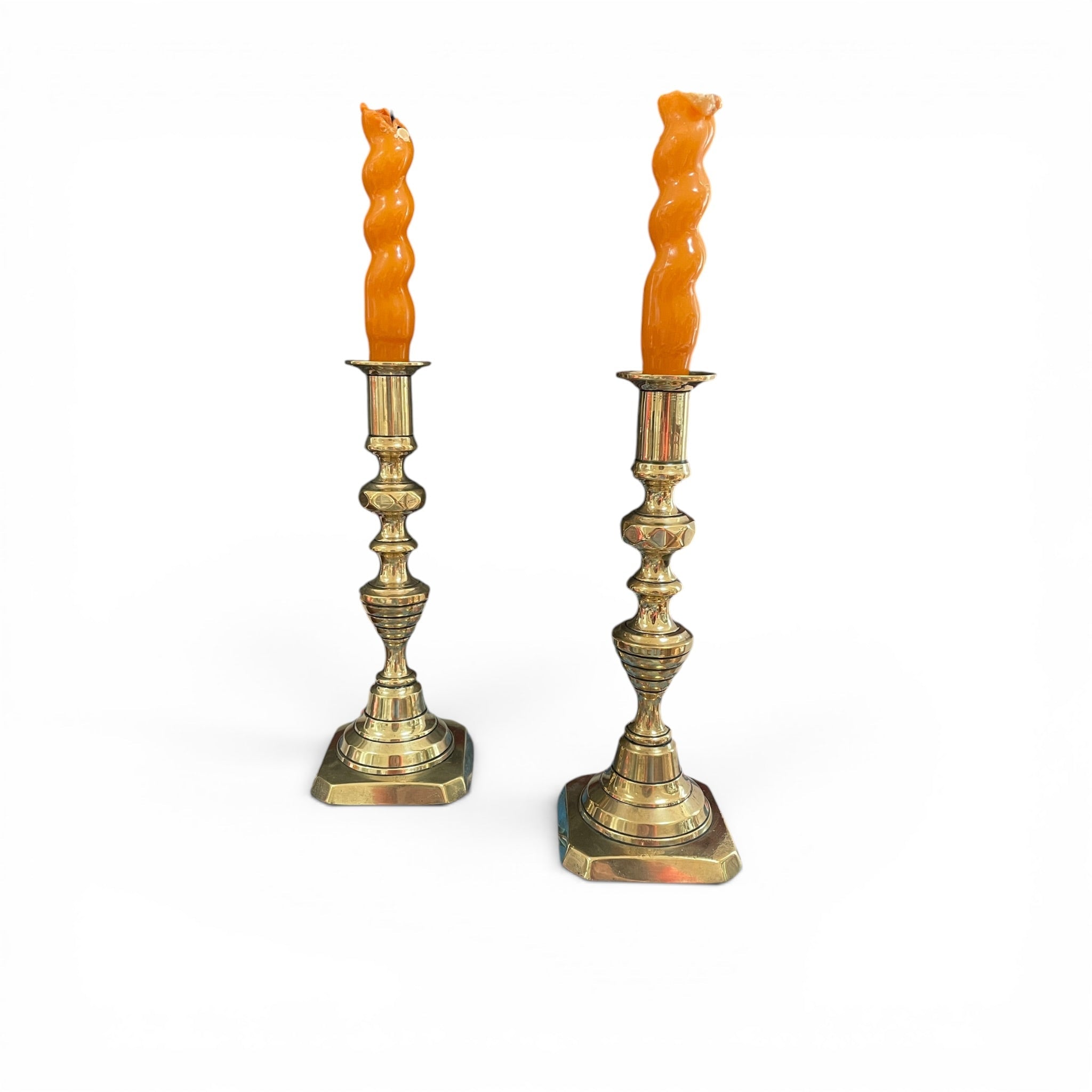 Brass Victorian pair of candleholders - Natalia Willmott