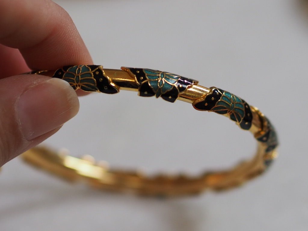 Butterflies - vintage cloisonne bangle - Natalia Willmott