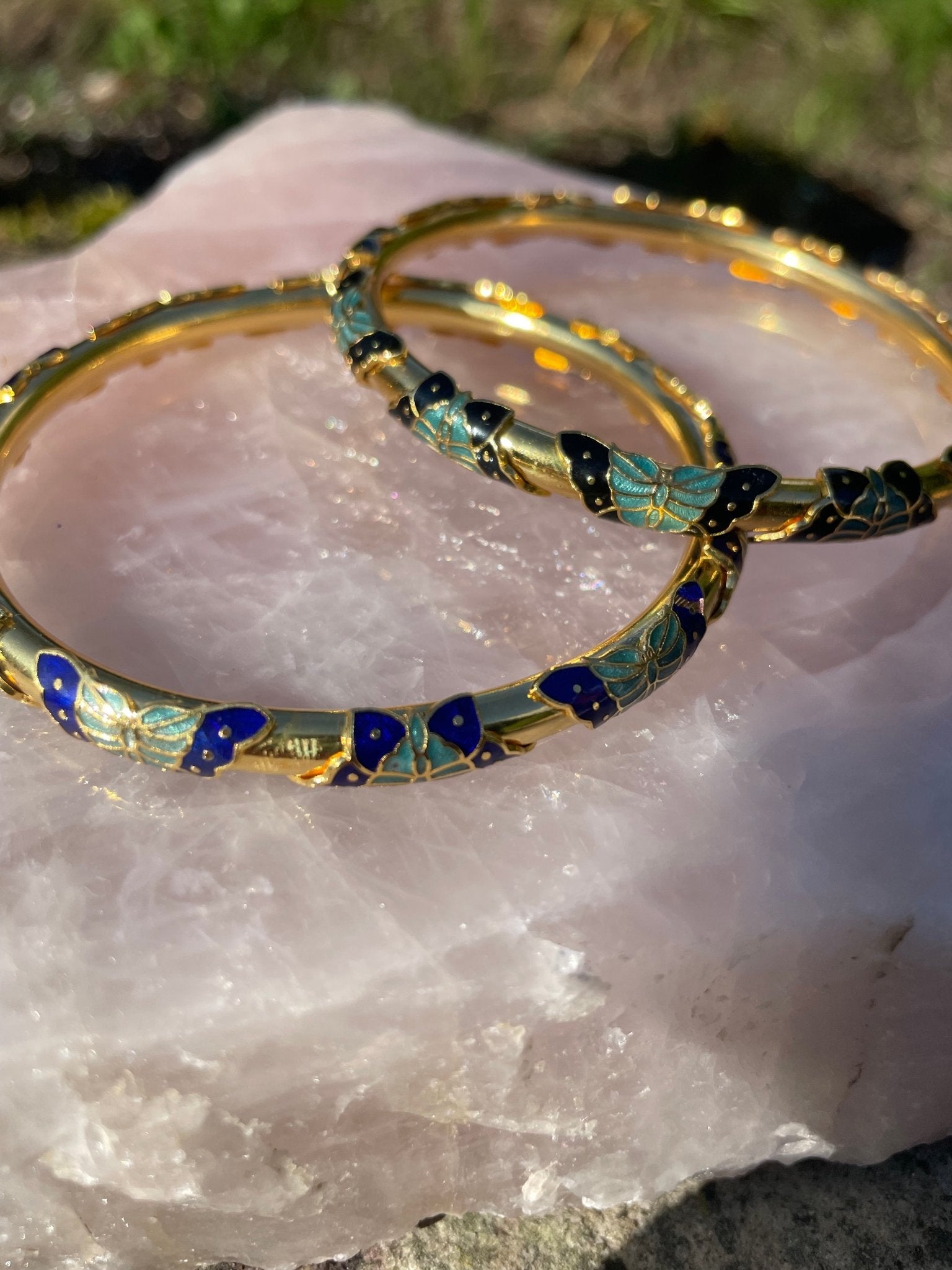 Butterflies - vintage cloisonne bangle - Natalia Willmott