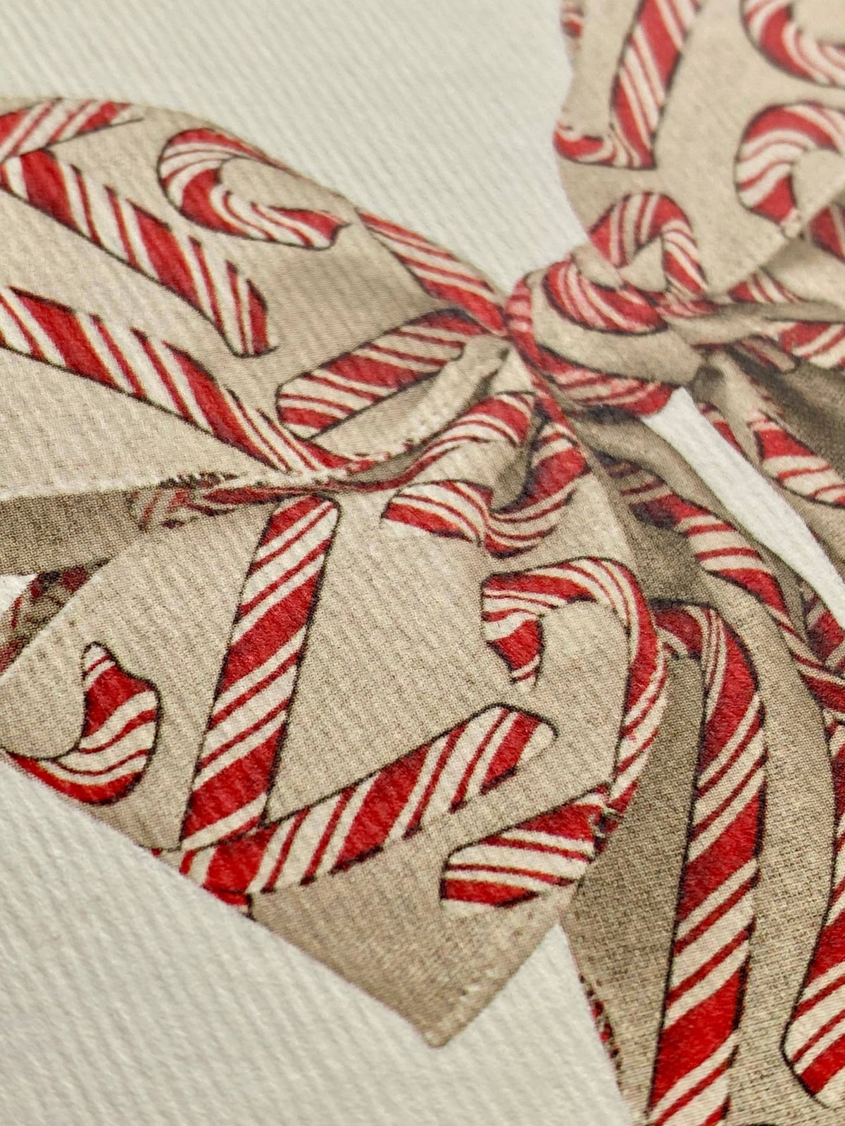 Candy Cane Bow Christmas Greeting Card | Christmas Card - Natalia Willmott