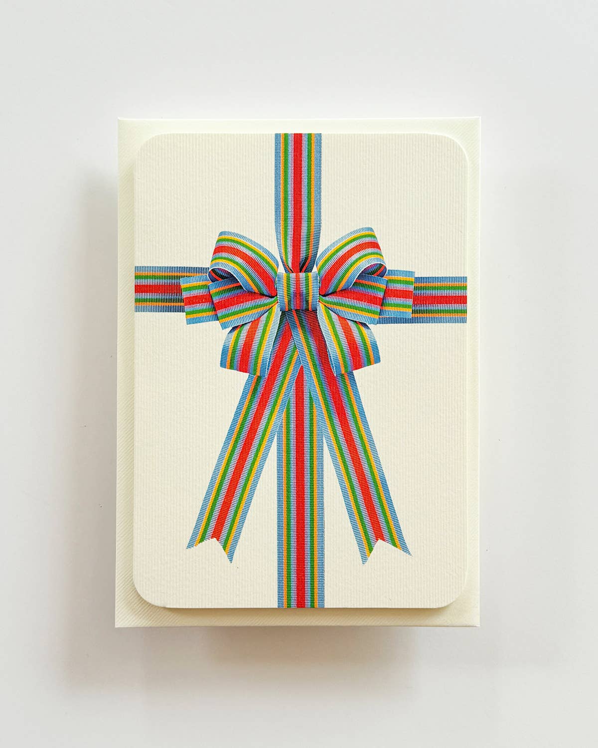Candy Stripe Bow Greeting Card | Birthday Card - Natalia Willmott