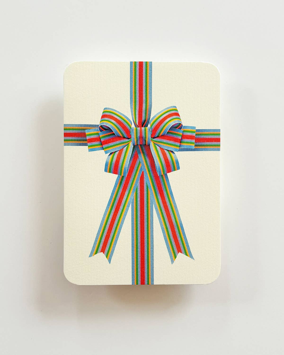 Candy Stripe Bow Greeting Card | Birthday Card - Natalia Willmott