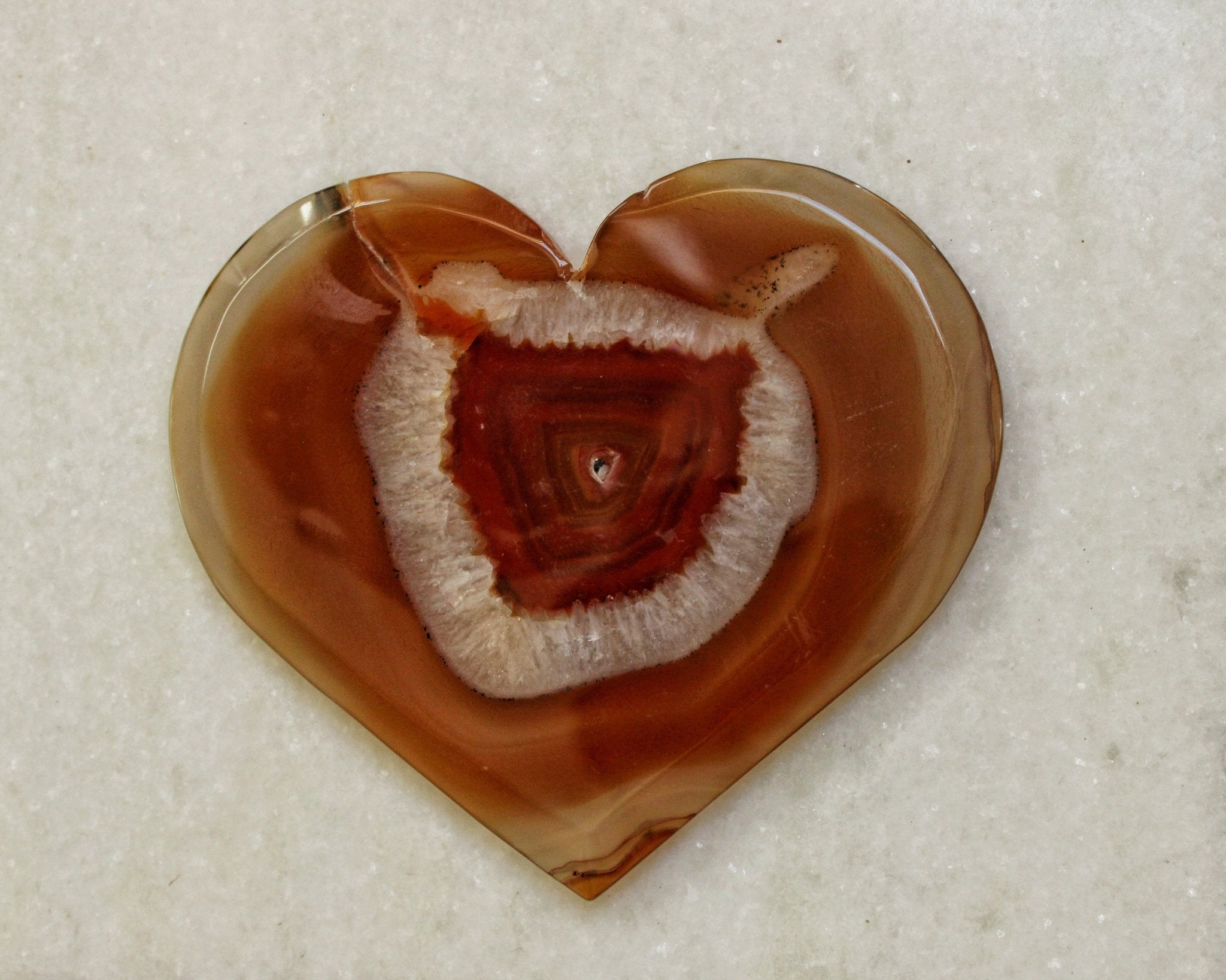 Carnelian quartz heart slice/coaster - Natalia Willmott