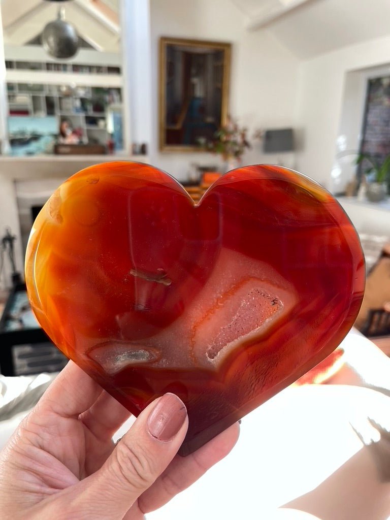 Carnelian quartz heart slice/coaster - Natalia Willmott