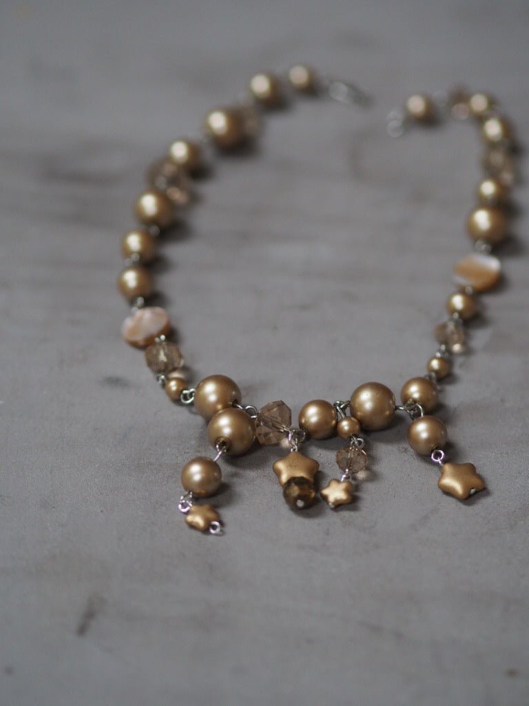 Champagne pearl and glass Czech beads jewellery - Natalia Willmott