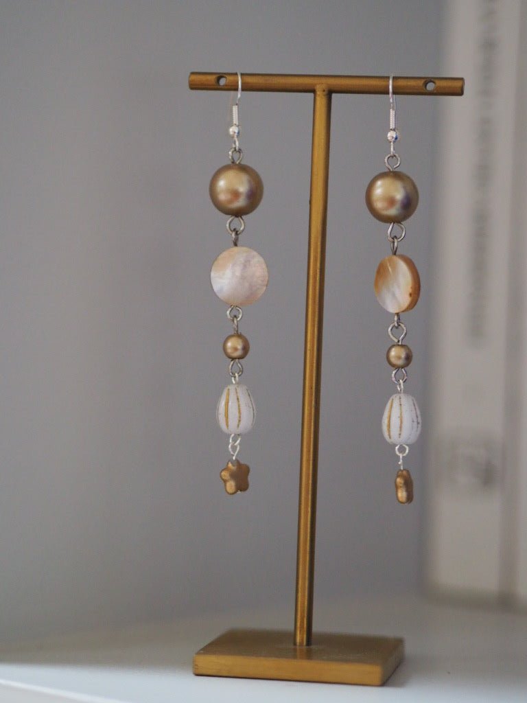 Champagne pearl and glass Czech beads jewellery - Natalia Willmott