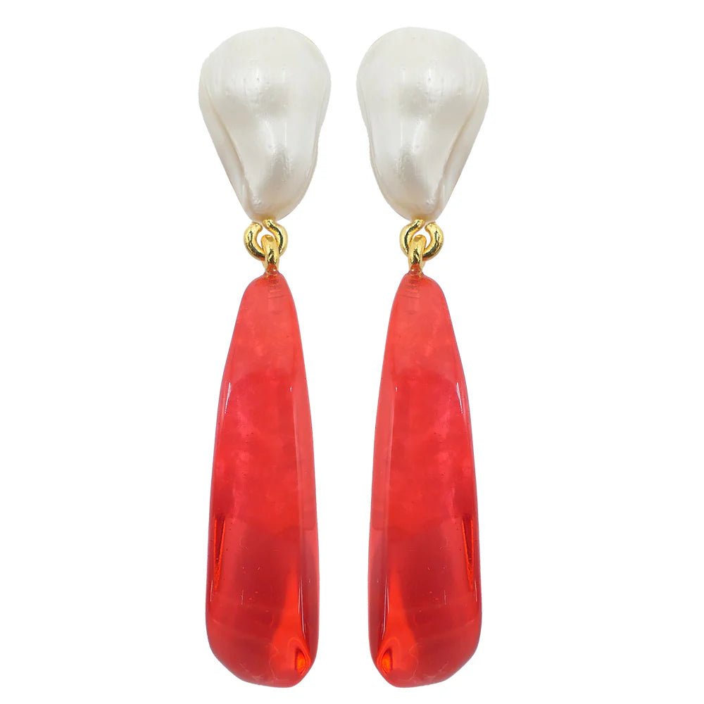 Clip on earrings "Billy" Coral - Natalia Willmott