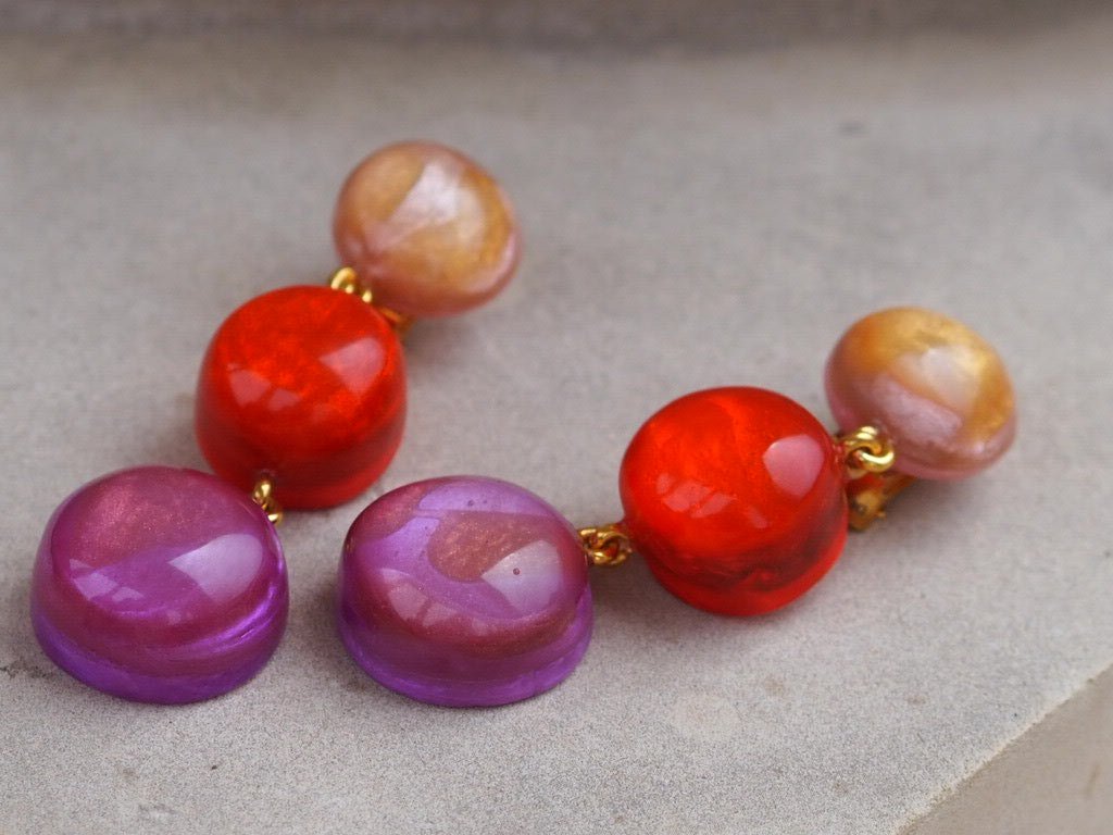 Clip on earrings "Lizzy" Multirose DOMINIQUE DENAIVE Paris - Natalia Willmott