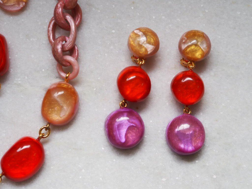 Clip on earrings "Lizzy" Multirose DOMINIQUE DENAIVE Paris - Natalia Willmott