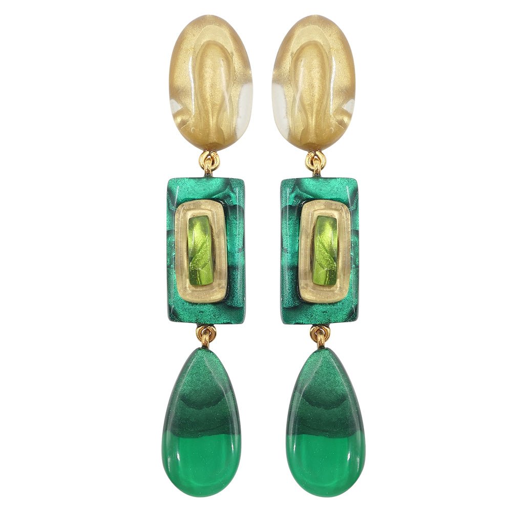 Clip on earrings "long" Marcia Peacock - Natalia Willmott